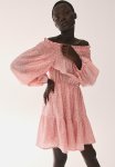 Off-the-shoulder Dress - Pink Multi