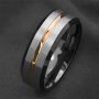 1PC Fashionable Double Slanted Edge Blue And Black Ring Essential Anniversary Gift