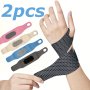 2PCS Breathable Wrist Wraps For Women & Men - Elastic Adjustable Comfortable Hand Braces For Right And Left Hands - Lightweight Compression And Support