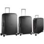 Samsonite SCure 3 Piece Set Black + 2 Free Luggage Gloves DUO 2.0