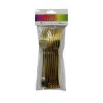 Gold Plastic Fork Pack Of 8