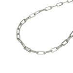 Matte Silver Chain Link Necklace - Silver