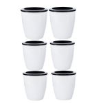 6PCS Self Watering Planter With Wick Rope Imitation Ceramic Pp Plant Pot
