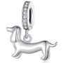 - 925 Sterling Silver Sausage Dog Pendant For Bracelet And Necklace