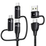 100W USB C Multi Charging Cable Usams 4FT 5-IN-1 5A Fast Sync Charger Adapter Nylon Braided Type-c Cable For Laptop tablet phone