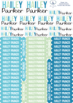 Single Line School Labels Blue Shades