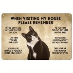 1PC Funny Tuxedo Cat Rules Metal Sign 20.32X30.48CM When Visiting My House Please Remember Black Cat Apartment Decor For Cat Lov