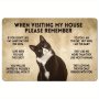 1PC Funny Tuxedo Cat Rules Metal Sign 20.32X30.48CM When Visiting My House Please Remember Black Cat Apartment Decor For Cat Lover Retro Room Decor