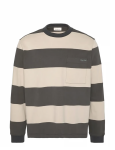 Calvin Klein Mens Sueded Stripe Pocket Long Sleeve T-Shirt In Black Multi - Black Multi XL
