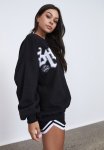 Slouchy Premium Graphic Crew - Black