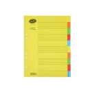 Bantex A4 Manilla Board Divider 10 Division 5 Colours