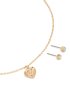 Goldair Gold Diamante Heart Locket Necklace & Circle Diamante Earrings Set