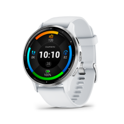 Venu 3: Silver Stainless Steel Bezel With Whitestone Case And Silicone Band
