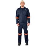 CONTI Vintage 100% Cotton Denim Suit - Reflective Arms & Legs - Orange Tape
