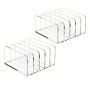2-PACK Of 5-COMPARTMENT Transparent Acrylic Cosmetic Storage Boxes