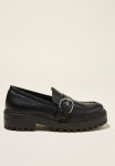 Cotton On Lauren Buckle Loafer - Black Vegan Leather