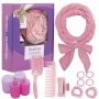 Heatless Curls Overnight 70'' Velvet Hair Curlers For Long Hair No Heat Hair Rollers - Pink