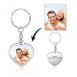 CAS102434 - Personalized Photo Heart Keyring Stainless Steel