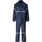 Outdoor Hi-viz Reflective Polyester pvc Rainsuit Navy