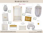 Cot Duvet Bedding Mustard Grey Daisy Set