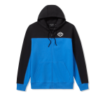 Men’s H-d Tech Gaiter Full Zip – Colourblock Nebulas Blue And Harley Black