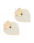 Goldair Gold Glitter Heart Paper Drop Earrings
