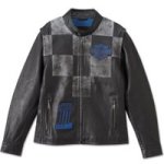 Harley Davidson Men& 39 S Blue Steel Convertible Leather Jacket 2XL
