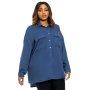Donnay Plus Size Button Through Shacket Shirt - Purple