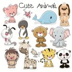 1SHEET Cute Animals Patches Washable Iron-on Transfers For T-Shirt Gift Diy Clothes Stickers Lovely Dolphin Heat Transfer