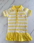 Parental Instinct Yellow And White Striped Collared Dress 2 3Y
