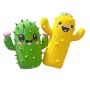 Cute Cactus Dog Squeaky Toys 2-PACK Green And Yellow Latex Rubber