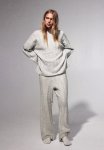 Rib-knit Trousers - Light Grey Marl