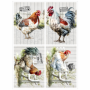 Tear Resistant Deco Print A6 French Chickens