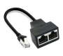 DW-RJ45 Ethernet Splitter 1 To 2 Network Adapter Lan Internet Ethernet Splitter Cable Suitable Super CAT5/5E/6/7 Connector Black