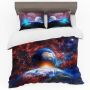 Red And Blue Galaxy Duvet Cover Set King