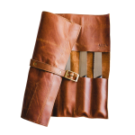 Leather Knife Roll Bag - Tan