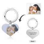 CAS102233 - Personalized Photo Heart Keyring Stainless Steel