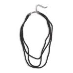 Black Triple Layered Diamante Necklace