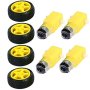 Lexiesxue 4 Pcs Plastic Tire Wheel With Dc 3V 5V 6V Gear Motor For Arduino Diy Robot Smart Car Robot