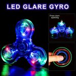 1PC 3PCS 6PCS Crystal LED Fingertip Spinning Top Relax Toy Rainbow Finger Spinning Top High-speed Manual Spinning Top Finger Toy