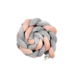 Woven Belt Cot Bumper Grey And Pink
