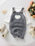 Baby Clothing Girl Baby Bodysuit Baby Love Jacquard Boys Knitted Bodysuit