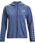 Women's Ua Woven Branded Full Zip Hoodie - Mineral BLUE-470 Sm