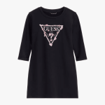 Guess Girls Long Sleeve Interlock Dress Jet Black - 15-16