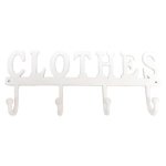 Wall Mounted Decorative Hooks Clothes White 43 X 18CM
