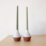 Momo Candle Holders - Colours - White Less Squat 11CM X 8CM