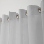 Sicily Eyelet Unlined Curtain Silver - Longer Length 270CM W X 255CM L
