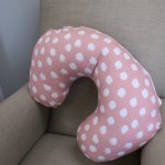 Feeding Pillow Cover Dusty Pink With White Dots