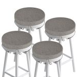 Flygulls Round Bar Stool Cushions Set Of 4 Non-slip Round Stool Chair Cushions With Washable Covers And Ties High Density Bistro