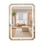 Gold Frame Mirror With LED Light